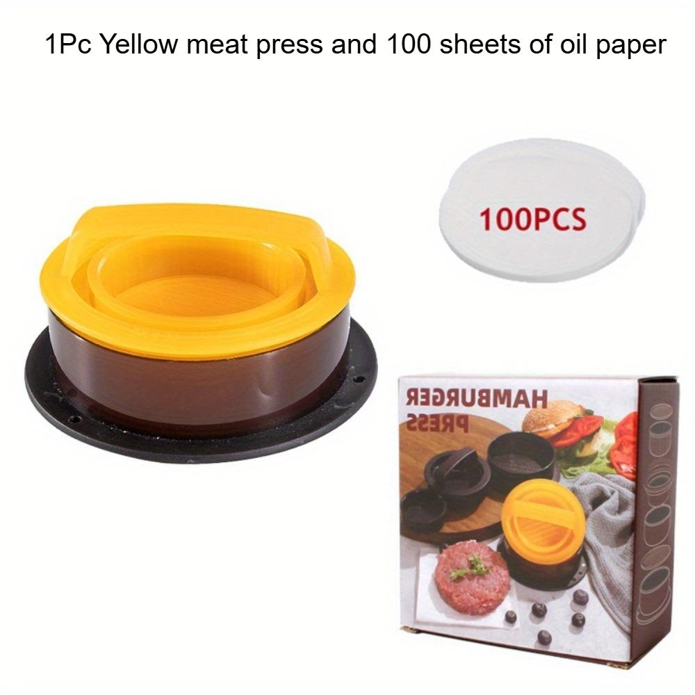 2 Pcs/Set Non-Stick Burger Press Mold with 100 oilpaper,Perfect for BBQ,Beef and Small Burger Presses,Restaurant Kitchen Gadgets