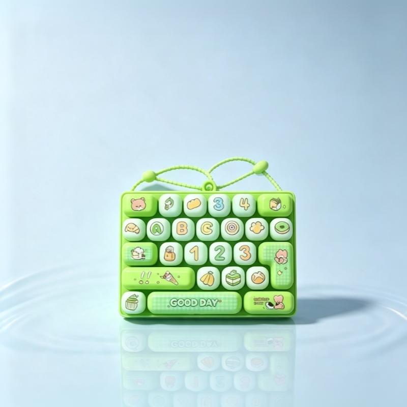 26 Key Keyboard Fidget Toy Keycap Clicker Keychain Portable Stress Relief Gift for Kids Adult Friends