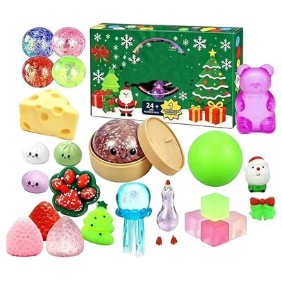 Countdown Calendar Toy Set 24 Days Mystery Squishy Sensory Toys for Kids Stress Relief and Fun Daily Surprise Activity Box