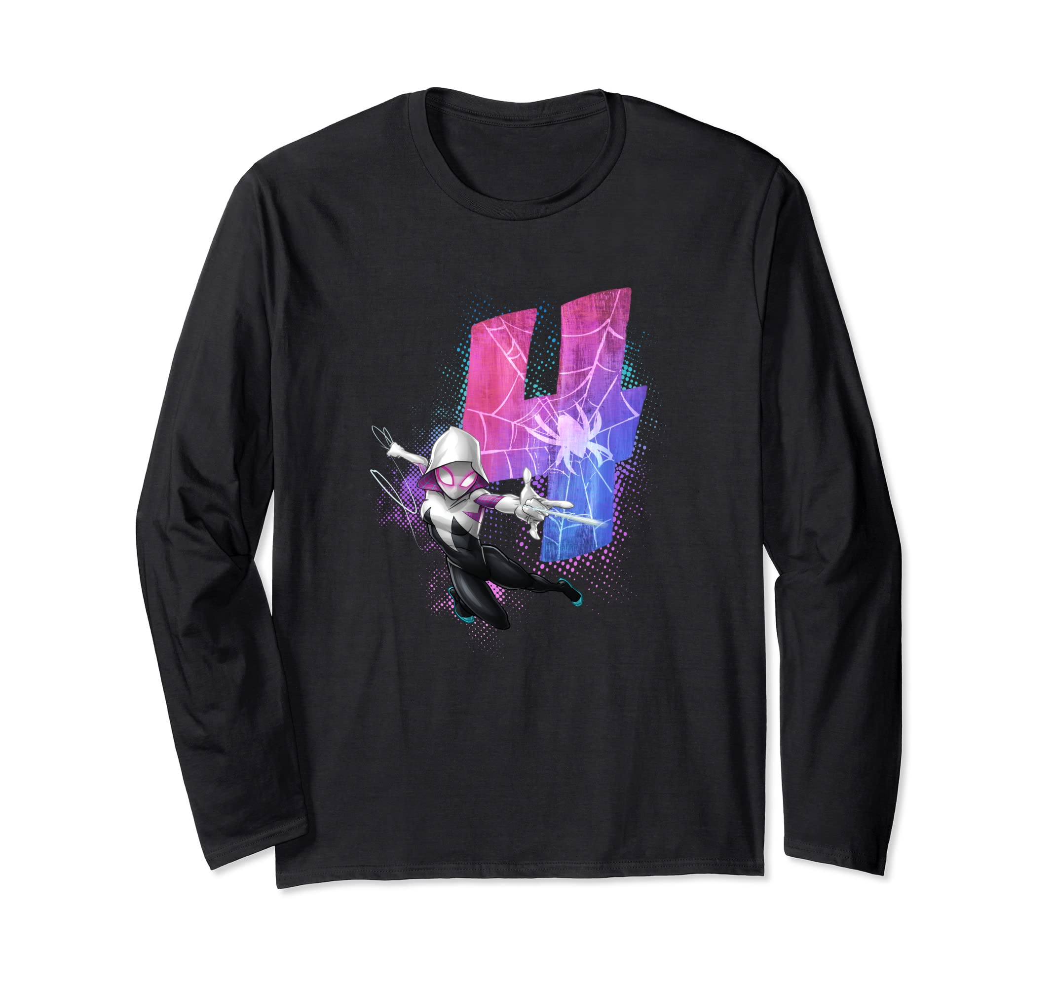 

Marvel Ghost Spider-Man Gwen Stacy 4th Birthday Graphic Long Sleeve T-Shirt