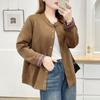 Plus Size Women Suede Open Front Jacket Casual Commuting Outerwear