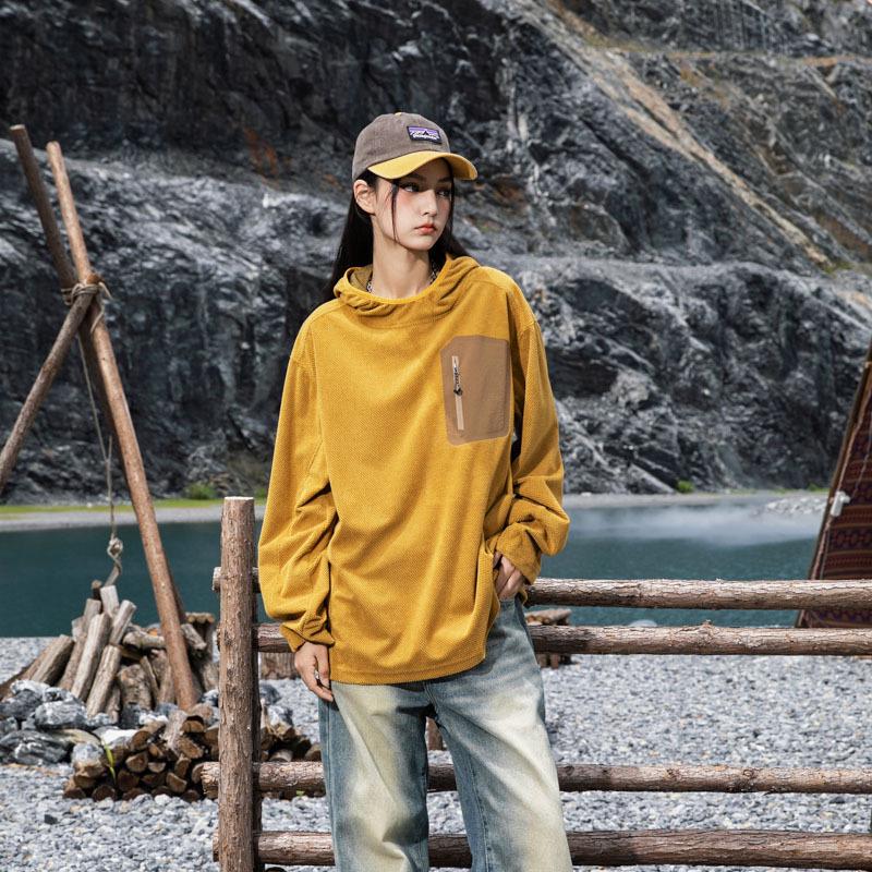 2025 Autumn Unisex Color Block Hoodie - Casual Loose Fit M