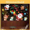 Christmas Electricity Static Stickers With Santa Claus Reindeer Snowman Design