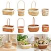 4 Styles Rattan Flower Basket Decorative Picnic Weaving Basket  Wedding
