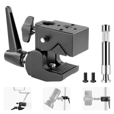 NEEWER Super Clamp Camera Pipe with Spring Jaw Crab Clamp for Flat and Round Strong and Up To 15kg UA017 Clamp, Clamp, C-Clamp 5/8" Stud, Lock, 2.4"