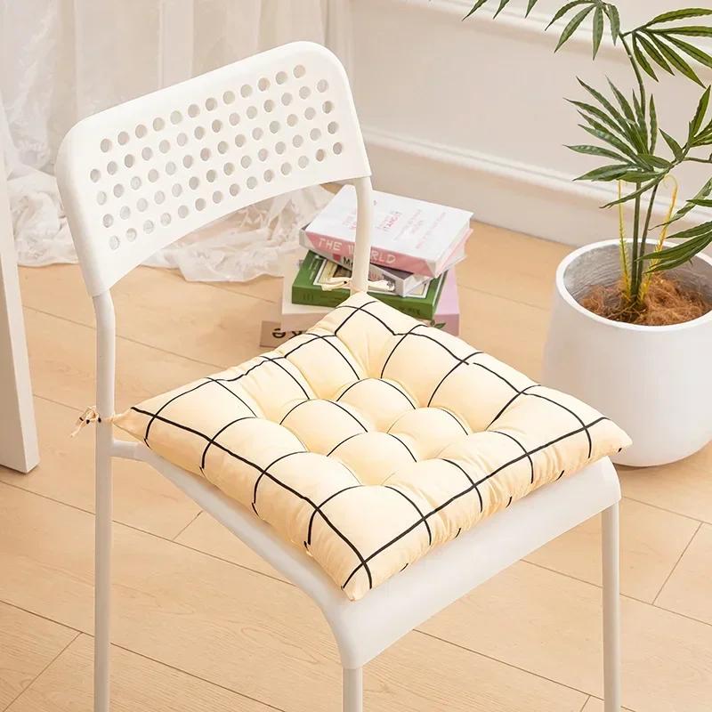Streifen Karomuster Weiches Kissen Quadratisches Sitzkissen Heimdekoration Außenbereich Garten Terrasse Kissen Sofa Hüftkissen Bürostuhl