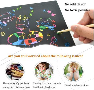 Montessori Malowanie Rysikiem Notatnik Papier Rysikowy Artystyczny DIY Dzieci Magiczny Tęczowy Zeskrobywanie Rysowanie Papier Artystyczny Notes Artykuły Papiernicze Zabawki