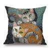 Lovely Cute Cartoon Klimt Style Cat Cushion Cover Bedroom Decorative Sofa Throw Pillow Case