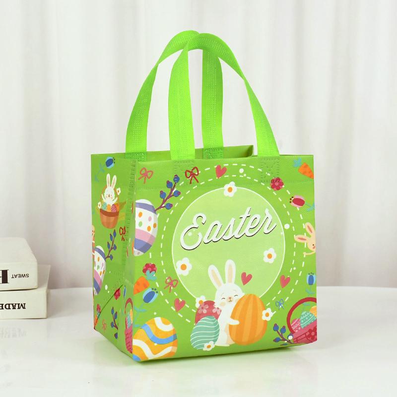 Easter Gift Bag Nonwoven Fabric Rabbit Bunny Cookies Candy Packaging Bag Kids Favors Happy Easter Party Decoration Supplies 2024