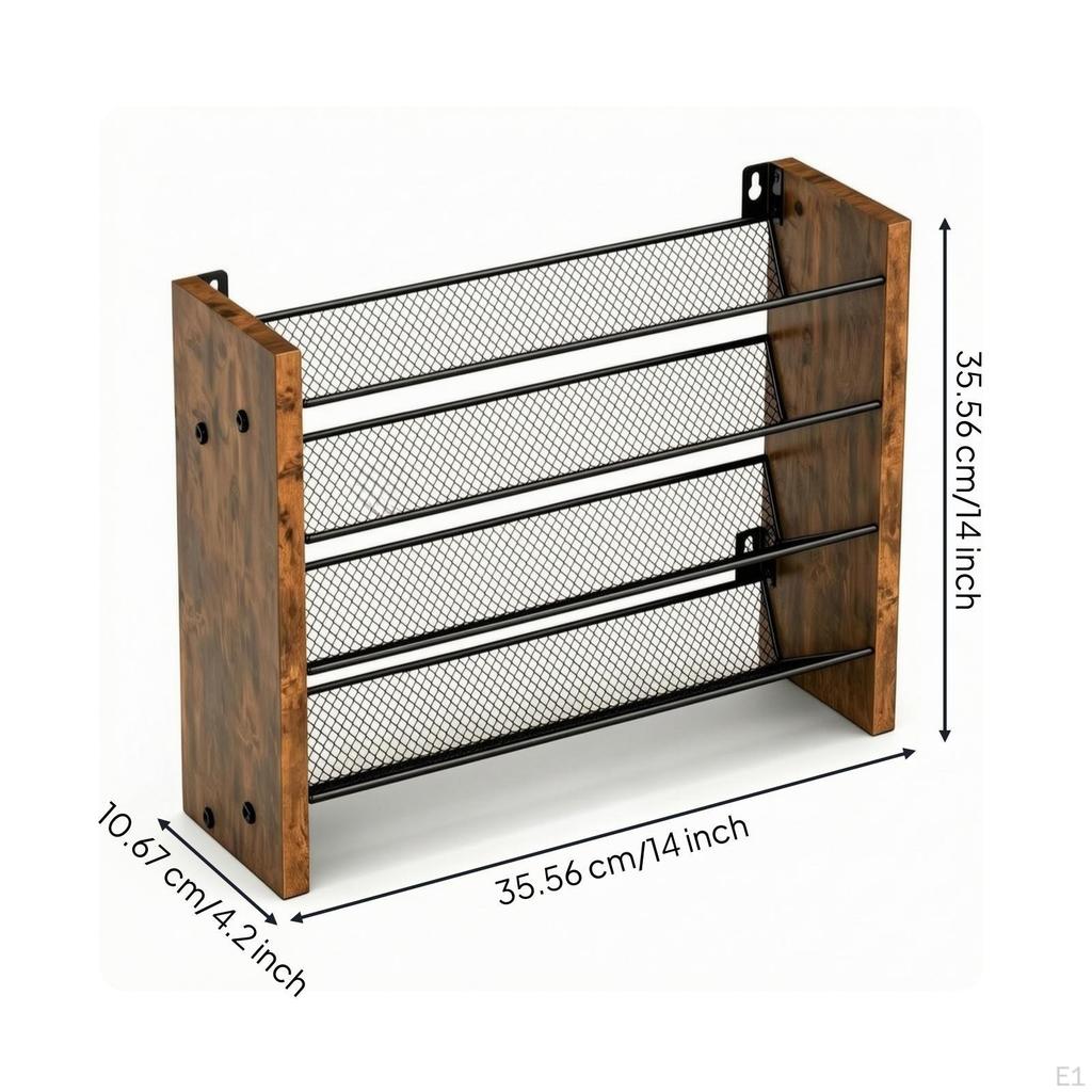4Tier Spice Rack WallMount with Wooden Panels Freestanding Seasoning Shelf for Cooks,