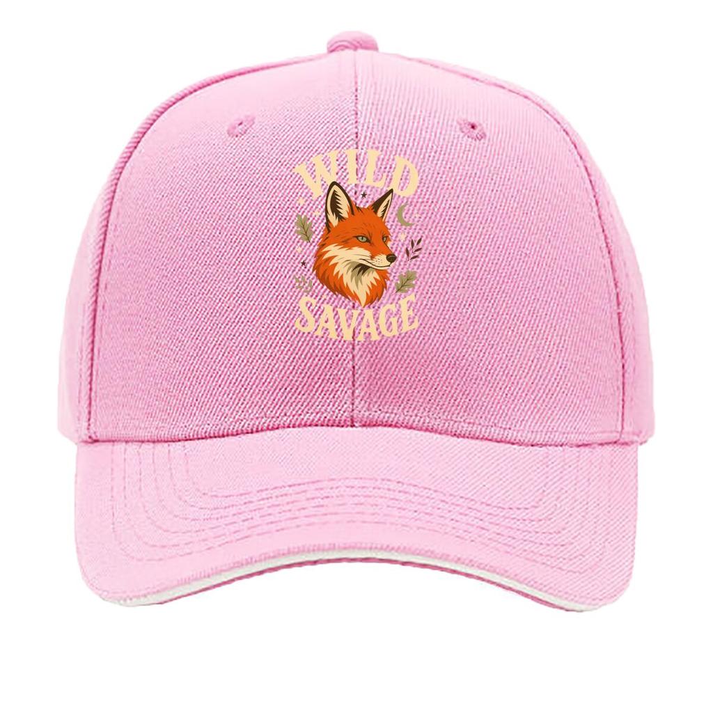 Playful Fox Spirit Nature Lettering Sandwich Baseball Cap Sun Cap Outdoor Workouts Hat