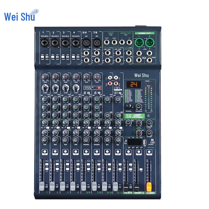 VeShu TY-VX12 Professional 12-Channel Audio Mixer (CN version)