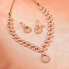 Estele – Designer-Halskettenset mit Zirkonia in Roségold für Damen