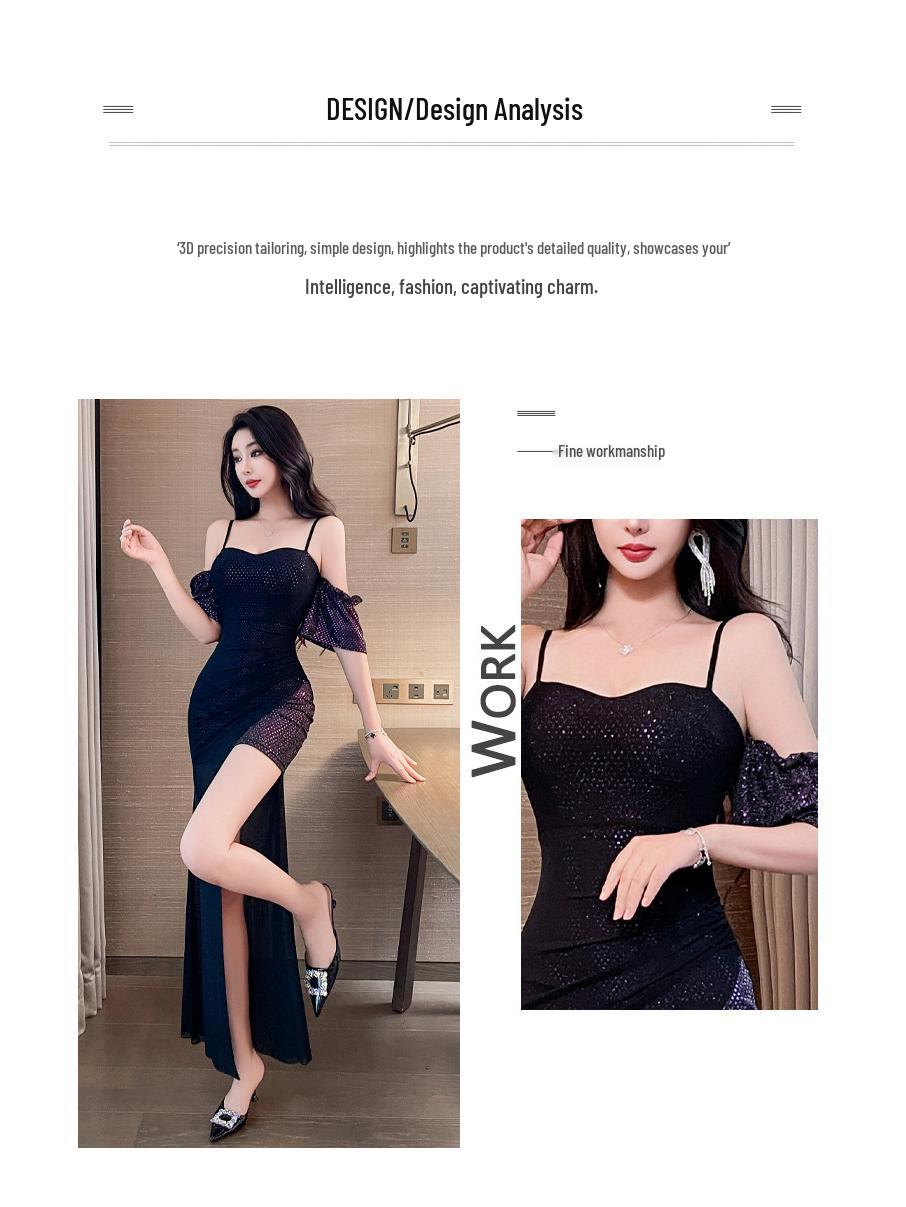 Chic Nightclub Sexy Mesh Bodycon Long Dress Uniform XXL чёрный