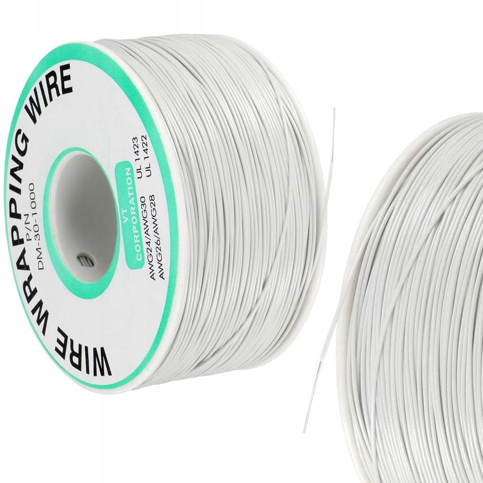 Rosfix Przewód Kynar AWG 0.25mm Biały 200m – Niskonapięciowy | Średnica Drutu 0.25mm | Wysoka Jakość i Trwałość