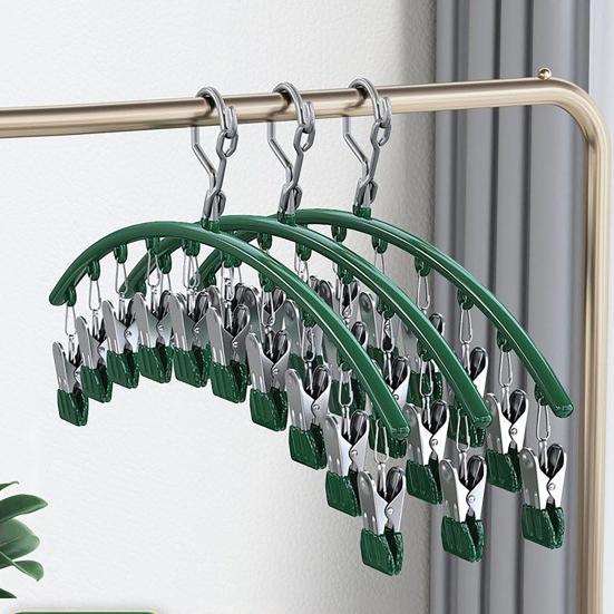 Sock Saving Drying Hanger Waterproof Space Stainless Steel Laundry Rack Peg Hanger with 10