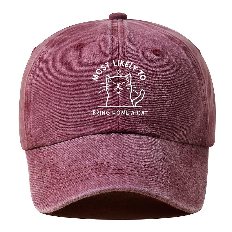 Cute Cat Print Baseball Cap Dad Trucker Hat Casual and Versatile Outdoor Travel Hat
