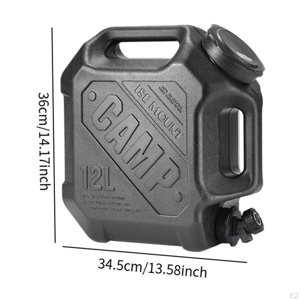Water Container with Faucet Camping Storage Carrier Jug for Fishing RV Black