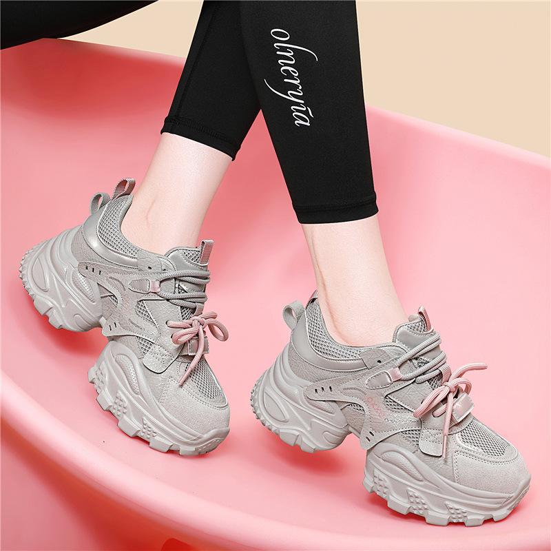Shoes Autumn and winter thick soles increase height Small versatile and comfortable sports and leisure dad women's shoes