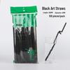 Colored Bendable Plastic Straws: Creative Black Transparent Art Straws for Drinks & Juice