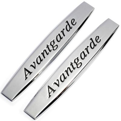2pcs Metal Avantgarde Car Fender Side Emblem Badge Decal Rear Bumper Trunk Sticker For Me+rced+es Car Styling