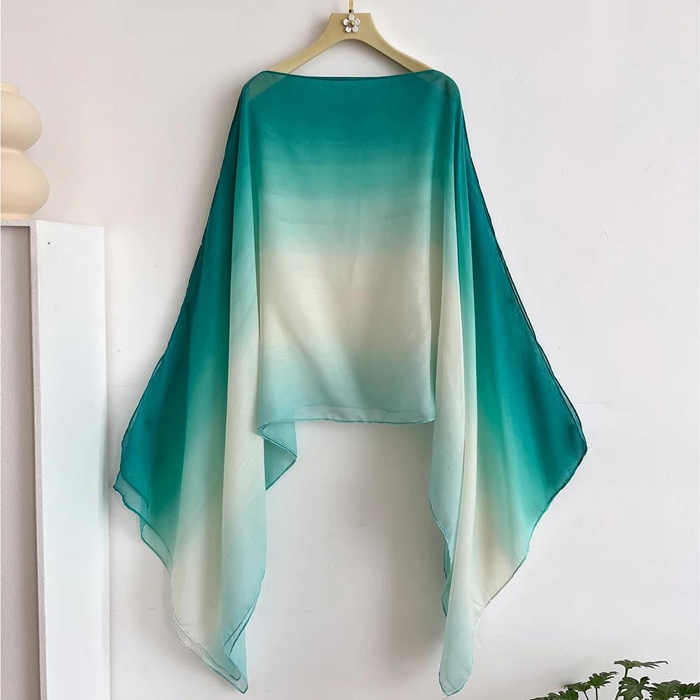 Spring And Summer Women Plain Colour Travel Ethnic Style Shawl Cotton Linen Feel Thin Type Sunscreen Beach Towel Split Shawl