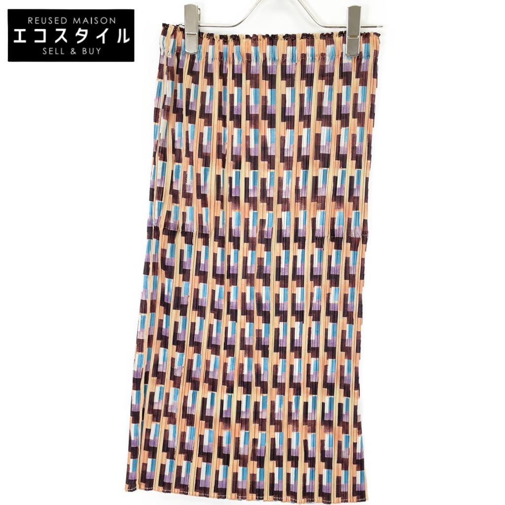 PLEATS PLEASE 22Stainless Steel PP21-JG684 Lull Square Skirt skirt 3 multicolorUsed