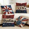 Throw Covers, Patriotic Independence Memorial Day USA Flag Cushion Case For Sofa Couch Set Of 4