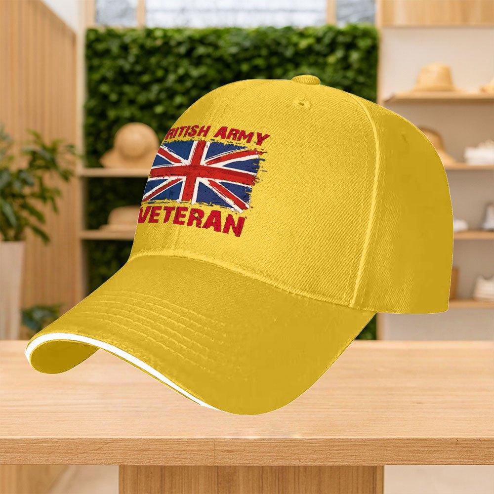 Zhongyi Brand 1pc British Army Veteran Uk Flag Print Adjustable Baseball Cap Unisex Multiple Color Options Suitable For Casua