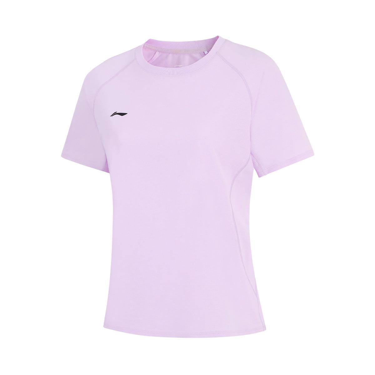 

Li-Ning Fashionable Breathable Short Sleeve Sports Leisure T-Shirt Women tops Cool-Purple ATSW414-12 S