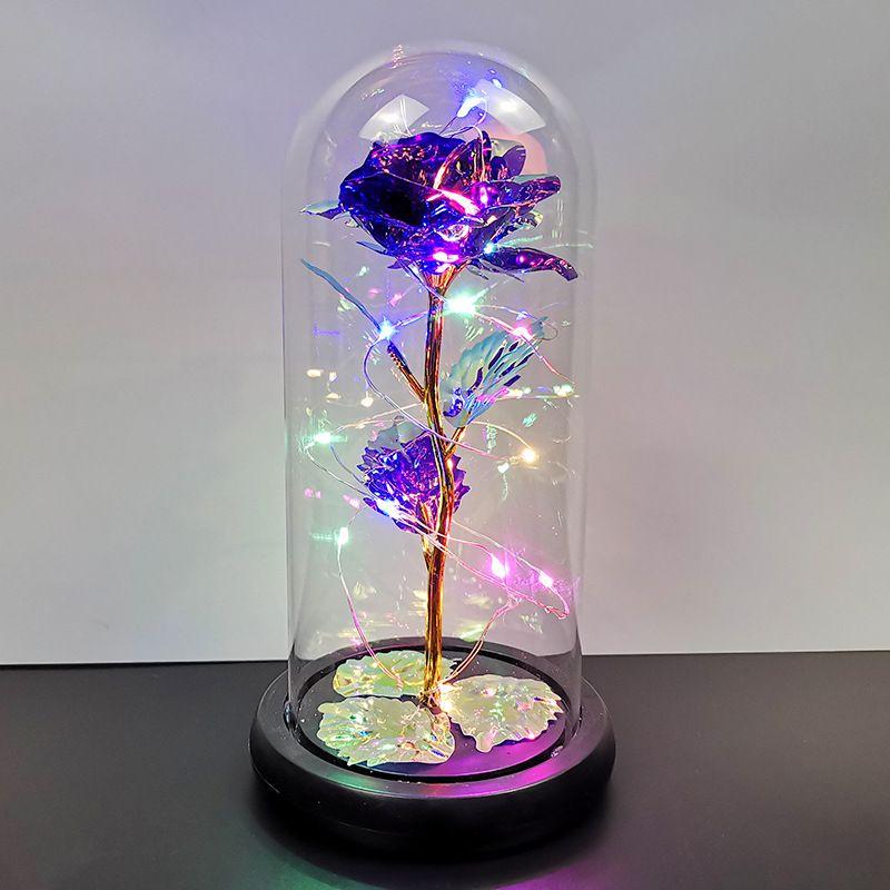 Stunning Eternal Flower In Glass Dome With Led Lights Unique Home Decor