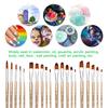 5pcs Filbert Tip Paint Brushes Set Nylon Hair Wooden Handle Artists Paintbrushes for Children Adults Beginners for Acrylic Oil Watercolor Gouache Nail