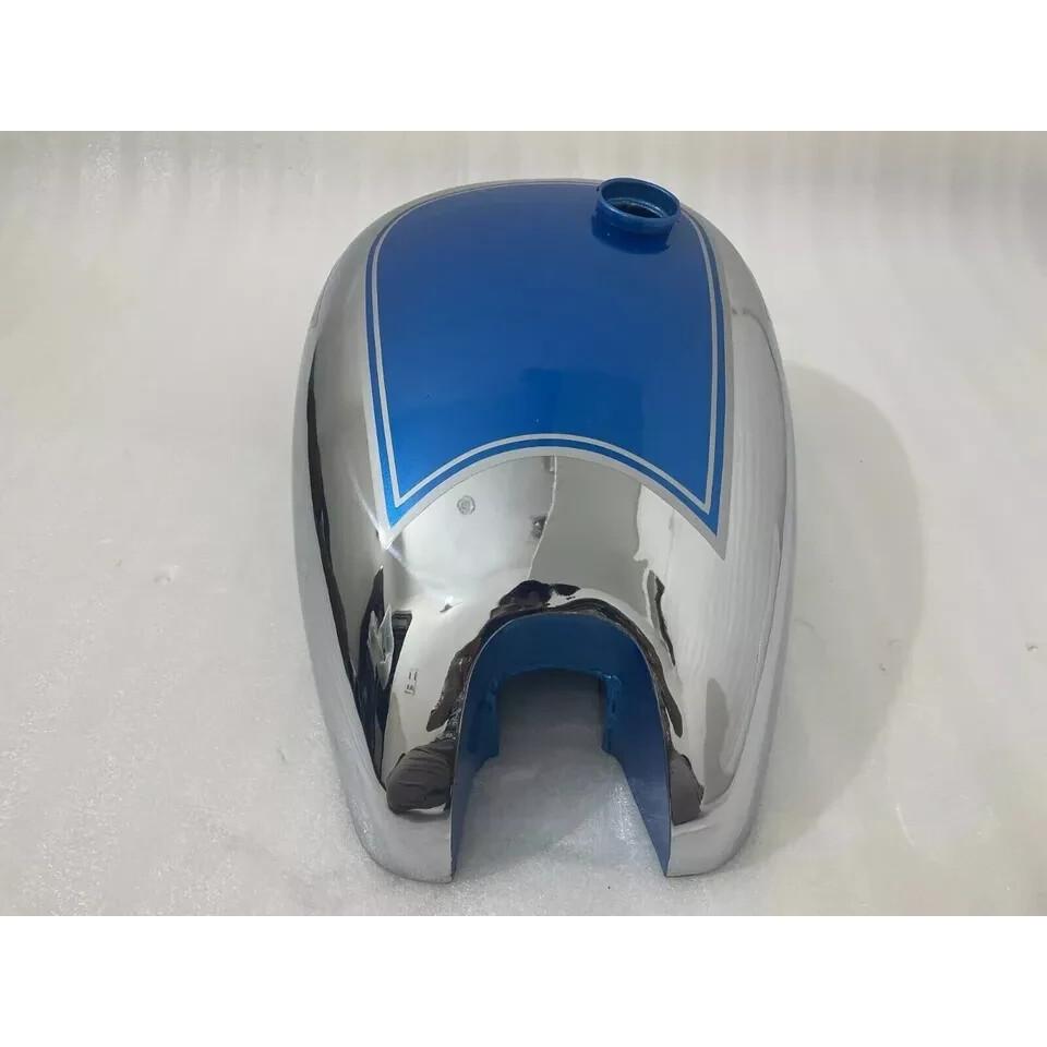 Matchless Ajs Twin G9 G12 Chrome & Blue Painted Steel Petrol Fuel Tank with Cap