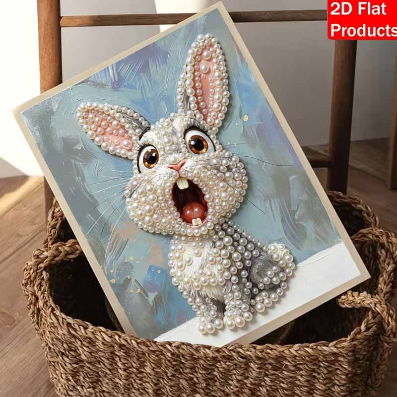 Pearl Painting Diy Sticky Diamond Creative Wide Eyed Cute Rabbit Animal Portrait Diamond Painting Kit Living Room Hanging Painting