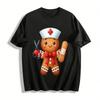 Gingerbread Nurse Print Casual Top Medical Themed Tee Pure Cotton T-shirt