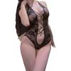 Lace neck onesie perspective waist tight sexy underwear women's temptation empty love set 658