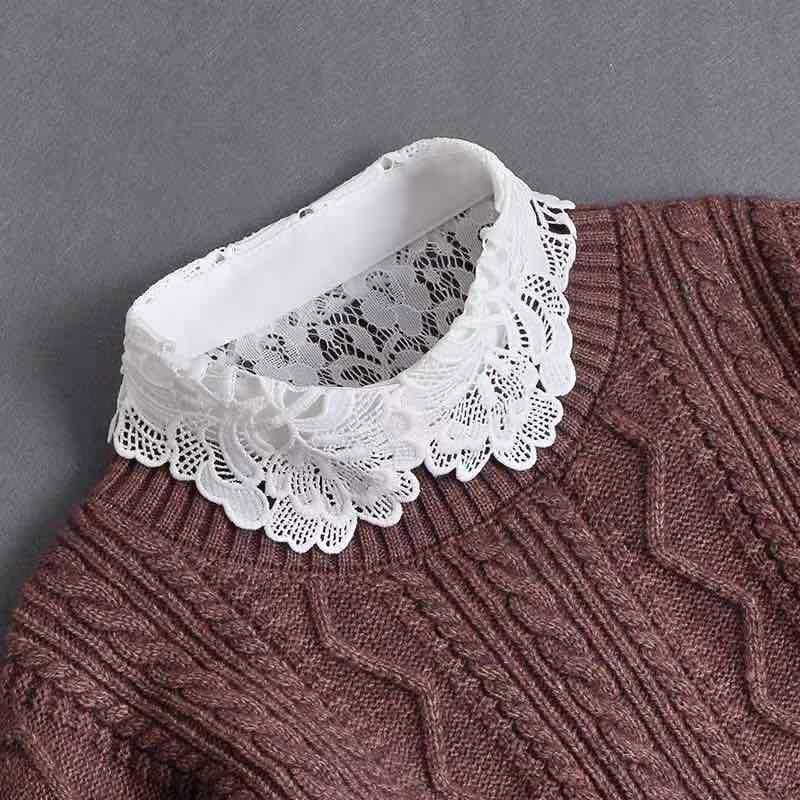 Lace Fakes Collar Classic Fashion Detachable Fake Collars Faux Half-Shirt for Women Girlls Ladies Dresses Blouse Sweater