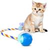 Interactive Cat Ball Toy, Automatic Self-Rolling, Motion-Activated, 3 Replaceable Teaser Wand Tails, Food-Grade TPU-Reinforced, Built-In Bluetooth