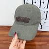 Spring and summer retro versatile letter embroidered baseball cap women's new curved brim cap showing face small sun hat