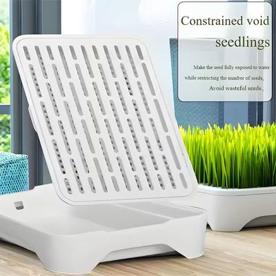 Hydroponic Cat Grass Growing Tray Soilless Sprouting Tray Lidded Plastic Pet Bowl Pea Mung BeanPeanut Wheat Growing Tray