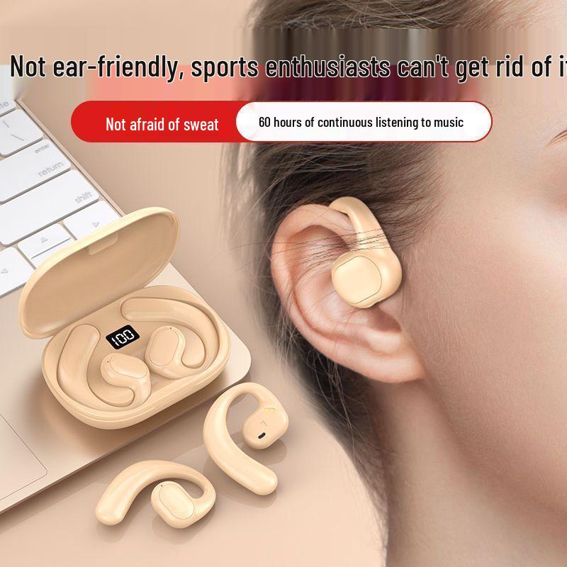 Bone Conduction Wireless Bluetooth Earbuds with Digital Display & Touch Control