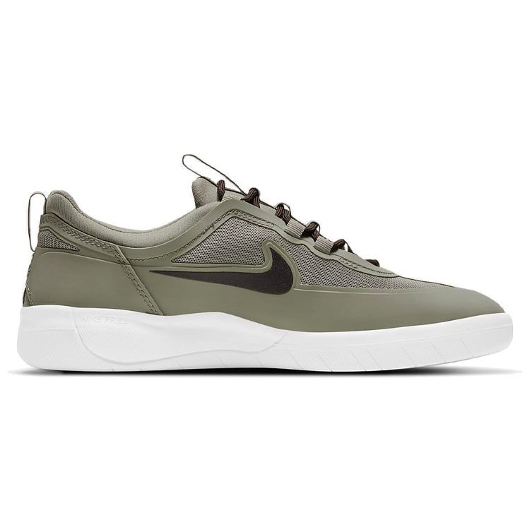 Nike Nyjah Free 2.0 SB Light Army Unisex Sneakers Green White Velvet-Brown BV2078-300