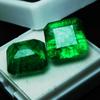Green Emerald Pair Loose Gemstone CERTIFIED Square Cut Natural 18.12 Carat m-25 008 00H