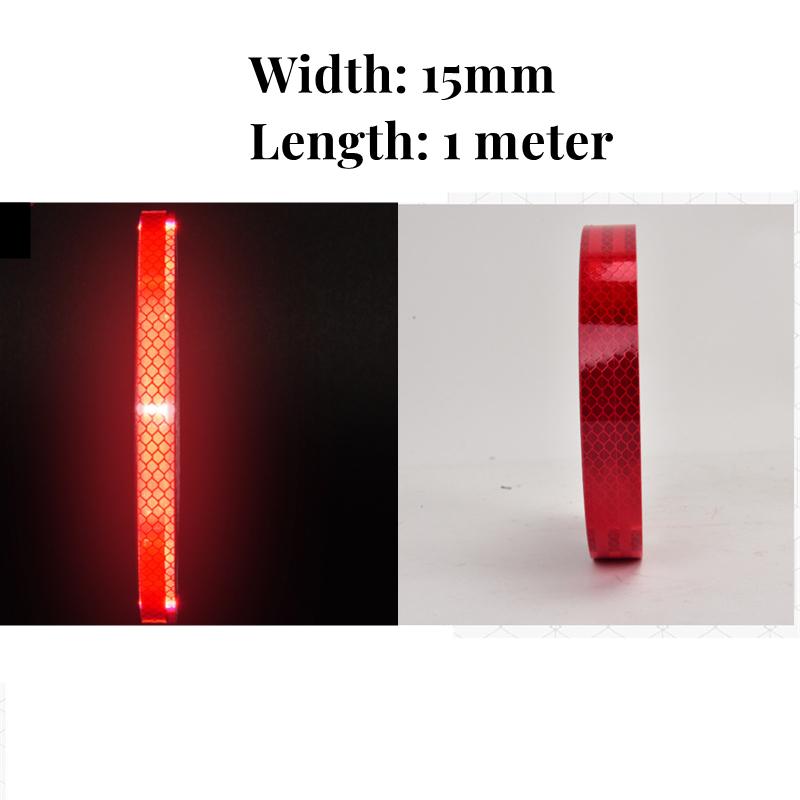 15 mm/30 mm DIY reflekterende klistremerker for biler, motorsykler, elektriske sykler, hjelmer, refleksremser Sikkerhetsadvarsel felgdekaltape