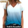 Moda Donna Casual Manica Corta Scollo a V Bluse & Camicie
