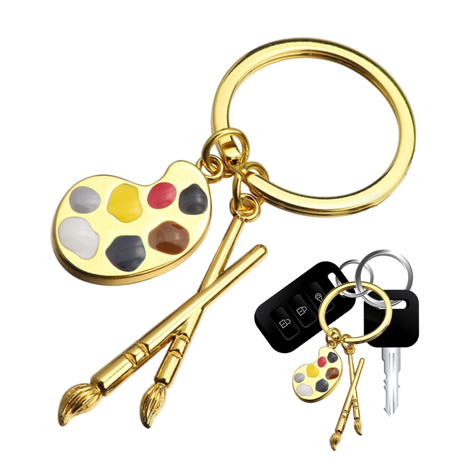 

[Йорю] Брелок-палитра, Брелок-палитра - Подвеска-кисть Vista Print Ювелирные изделия художника Please refer to the description золотой