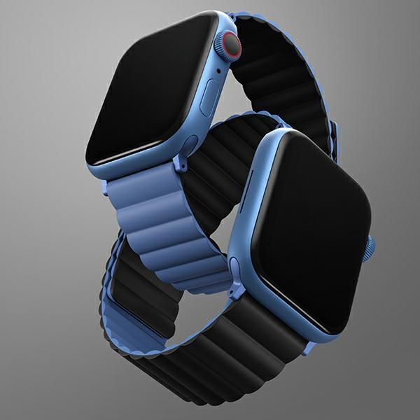 Uniq Revix Strap Apple Watch Series1/2/3/4/5/6/7/8/9/Se/Se2/Ultra/Ultra 2 42/44/45/49Mm. Reversible Magnetic Black-Blue