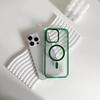 Factory ip15promax transparent magnetic mobile phone case Apple 15 ice color high-transparency metal ring button protective cover batch
