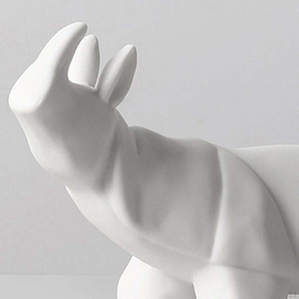 Sculpture, White Statue, Ceramic , Animal Statues for Living Room, Bedroom, Office Deskp, Cabinets