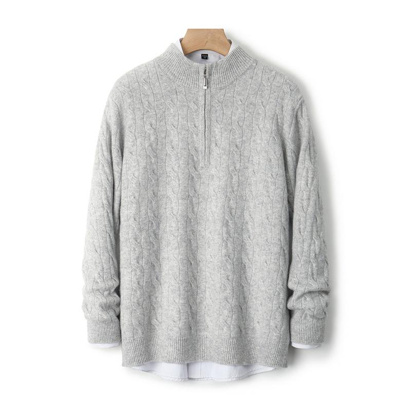 Men's Retro Wool Knitwear: Autumn/Winter Stand-up Collar Sweater